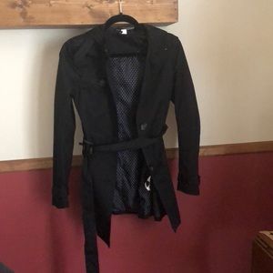H&M hoodie black trench coat size 2